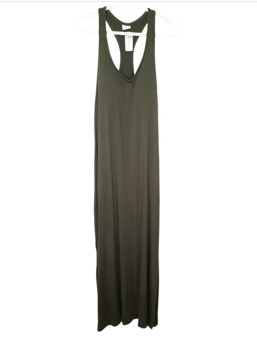 Soma Racerback Maxi Dress Olive Green Built in Bra Pockets Womens Size XL New